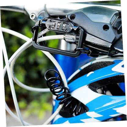 Mikikit Portable Helmet Lock Cable, Security Bike and Motorcycle Tamper-Proof Steel Wire Lock with Combination Code, Lightweight Alloy Spring for Outdoor Cycling and Motorbike Safety
