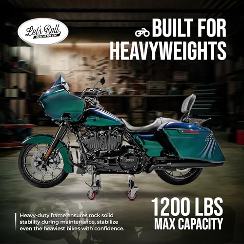 Let's Roll Cruiser Apexx Package Deal Motorcycle Dolly and Lift - 1200 LB Heavy Duty Scissor Motorcycle Lift Jack & Dolly for Garage Storage, Scissor Lifts Jack and Moving Dolly - Made in The USA - style: Pro
