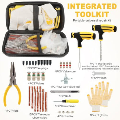 48 Pack Tire Plug Kit, Universal Tire Repair Kit for Flat Ti-re Puncture Repair, Suitable for Autos, Cars, Motorcycles, Trucks, RVs, etc.(Color:As Shown)