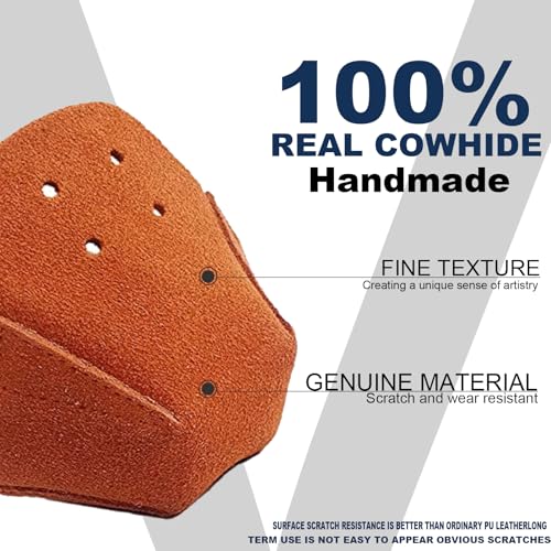 100% Real Cowhide | Toe Cap Guard Protectors | Roller Skate Derby Speed 1 Pair(Brown) - color: Brown-1
