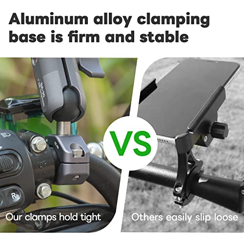 FANAUE Handlebar Clamp Mount U-bolt Base with B Size 1" Ball for 0.85" to 1.14" Diameter Rail, Compatible with RAM Mounts B Size Double Socket Arm & Motorcycle Phone Mount - size: CC-05X