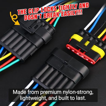 TMH 10Pcs 6 Pin Electrical Connector Male and Female, 10cm. 22 AWG Waterproof Wire Connectors 6 Way with Heat Shrink Tubing for Car Truck Boat Wire Connection (5 Set) - size: 6 Pin - 5 Sets