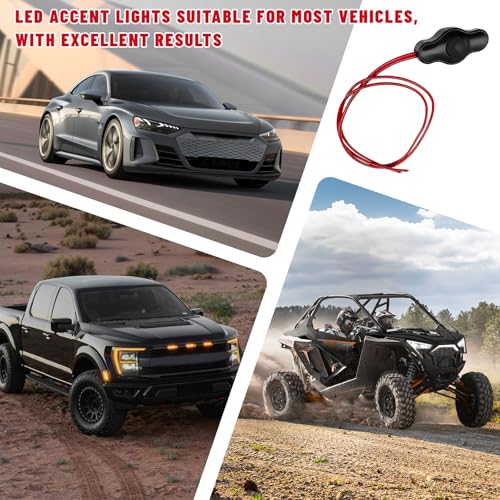 Waterproof Push-Button Switch with Quick Connector, 12V Mini Button LED Accent Lighting On-Off Switch Kit, Universal Push Button Switches for Car Motorcycle Truck ATV LED Lights