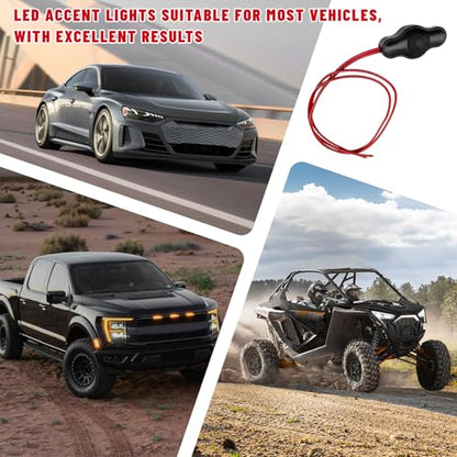 Waterproof Push-Button Switch with Quick Connector, 12V Mini Button LED Accent Lighting On-Off Switch Kit, Universal Push Button Switches for Car Motorcycle Truck ATV LED Lights