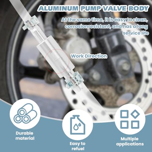 Universal Brake Fluid Bleeder Kit – Brake Bleeder Hose with One-Way Check Valve | Fits Car, Motorcycle & Clutch Hydraulic Systems | Soft Tube + 2 Metal Clips Included