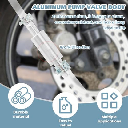 Universal Brake Fluid Bleeder Kit – Brake Bleeder Hose with One-Way Check Valve | Fits Car, Motorcycle & Clutch Hydraulic Systems | Soft Tube + 2 Metal Clips Included