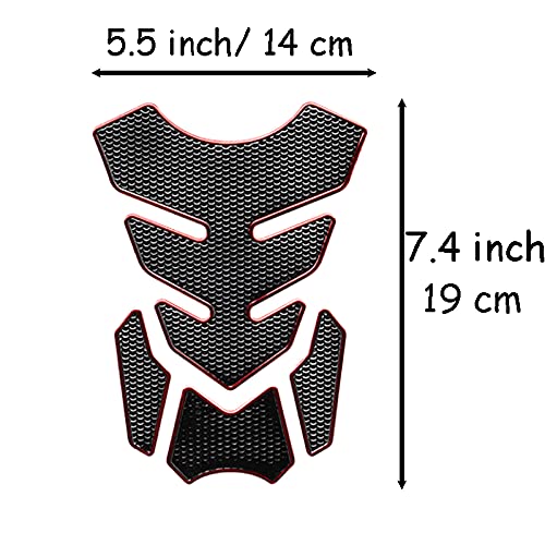 1 Set Universal 3D Motorcycle Gas Tank Sticker, Fuel Tank Protector Decal Pad Self-adhesive and Waterproof - Red - color: Red