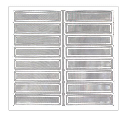 AccuformNMC NMC Adhesive Retro-Reflective Hard Hat Helmet Stickers, 1" x 4" Fluorescent Strips, LHR104WT Bright White (Pack of 16), American Made Safety Tags, Signs, and Labels - color: White