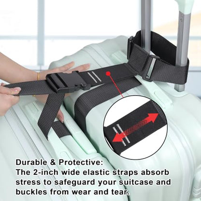 Vigorport Luggage Connector, Straps for Suitcase, Add A Bag Adjustable Attachment Accessories 2" Endless for Connect Your 3 Luggage Together-2 Pack (XXLarge) - size: 2''W XX-Large