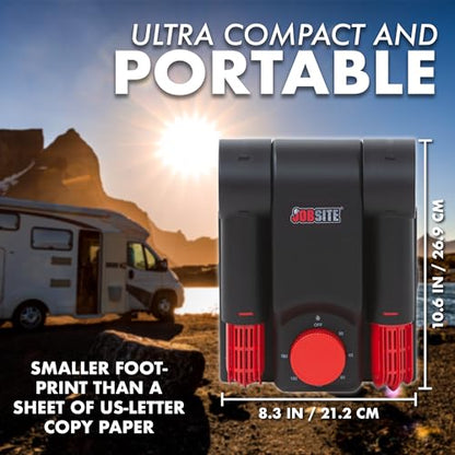 JobSite Portable Boot Dryer and Deodorizer – Fast Drying for Work Boots, Shoes, Boxing Gloves, Cleats & Ski Gear