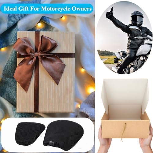 Compatible with Kawasaki Ninja 400 3D Honeycomb Motorcycle Seat Cushion Cover Breathable Waterproof Non-Slip Comfortable Protective Motorcycle Seat Cushions Pad Cover, Black
