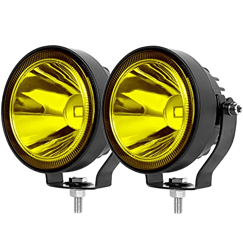 Led Pod Lights Spot Fog Lights Amber/Yellow 2Pcs 60W 4 Inch Work Auxiliary Lights Ditch Lights Fit for Motorcycle Truck Car SUV ATV Boat pickups Tractor 12V 24V Led Driving OffRoad Lights - color: 2pcs 4 inch Yellow