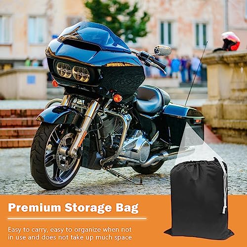 Motorcycle Cover for Touring Models Harley Davidson Road King Road Glide Street Glide Electra Glide Low Rider-ST Indoor & Outdoor All Weather Protection with Vents (Black&Grey) - size: Side Box