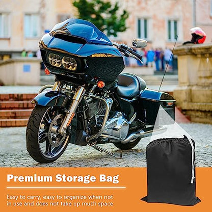 Motorcycle Cover for Touring Models Harley Davidson Road King Road Glide Street Glide Electra Glide Low Rider-ST Indoor & Outdoor All Weather Protection with Vents (Black&Grey) - size: Side Box
