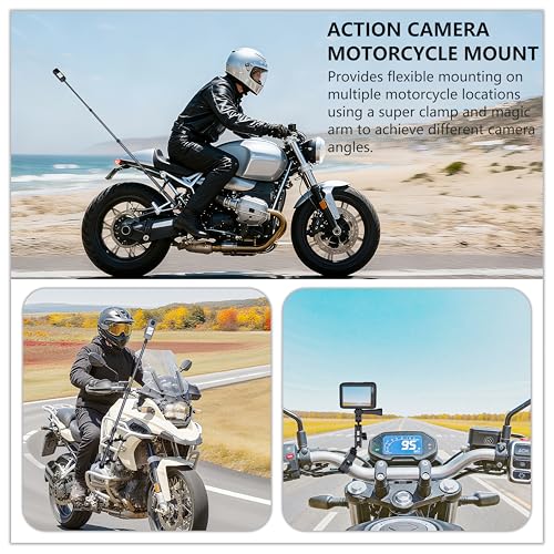 Motorcycle Camera Mount for Insta 360,Adjustable GoPro Bike Extension Pole Mount Compatible with Insta360, GoPro, and DJI Cameras - Designed for Bike and Motorcycle Riding Shots