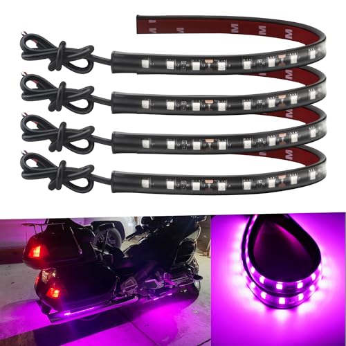 12V Led Light Strip 12.75Inch Waterproof Led Light Strips for Cars Motorcycles Golf Cart Interior & Exterior Marine Boat Pink Led Strip 12V 5050 18SMD,Pack of 4 - color: Pink Led Strip