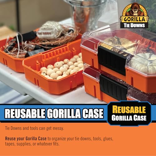 Gorilla Ratchet Tie Down Straps (2Pack) 1in x 16ft 1500lb Break Strength, Self-Locking Retractable, Heavy-Duty Orange Webbing, Gorilla-Grip Handles, Cap Locks, E-Coated Ratchets, Vinyl Hooks for Cargo - style: 1in x 16ft - 1,500lb Break (Pack of 2)