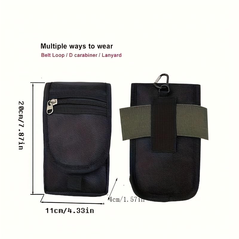4.3in Small Tool Pouch with Belt Clip,Tool Belt Pouches Electrician Mini Organizer Pocket Attachment Men's Multi-Purpose Tools Kit Straps for Hiking, Camping, and Outdoor Activities, Camping Gear
