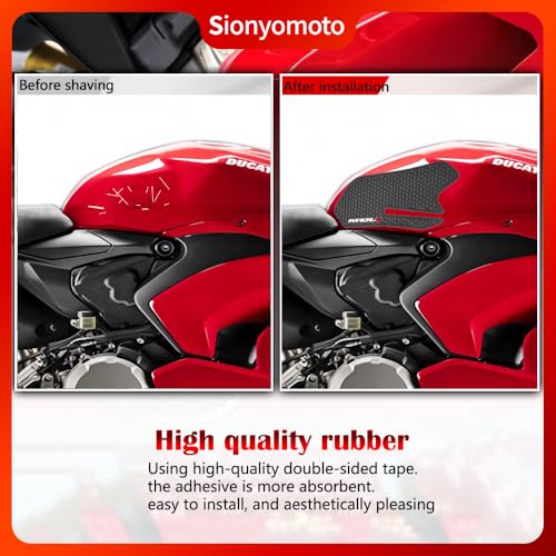 Fuel Gas Tank Pad Protector Stickers Decal Set Compatible with V2/899/959/1199/1299 2013 2014 2015 2016 2017 2018 2019- Anti-Slip Protective Kit, Black | 4-Piece
