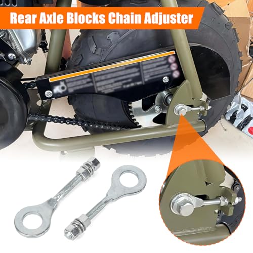 PSLER Chain Tensioner Adjuster - Rear Axle Blocks Chain Adjuster for Precise Alignment & Smooth Riding, Fits for 196cc 6.5hp Mini Bike 50-125cc ATV CRF CT200U Motovox MBX10 MBX11 Mini Bike Trail, 2PCS