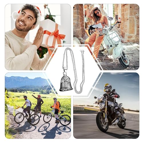 Protective Metal Accessory - Motorcycle Bell, Unique Legend Biker Riding Bell Hanger | Keychain Motorcycle Bells with - color: necklace