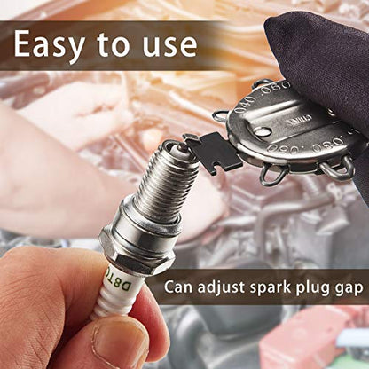 2 Pieces Spark Plug Gap Gauge Tool Spark Plug Gauge Measuring Tool Metric Standard Inches Gapper for Motorcycles