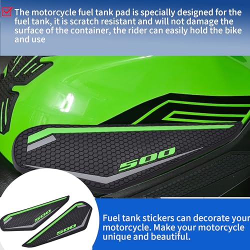 Motorcycle Side Fuel Tank pad Traction Pad Gas Knee Grip Protective Sticker Tankpad Protector fit for Ka&wa&sa&ki NINJA500/Z500 NINJA 500/Z 500 2024 2025 (Red) - color: Red