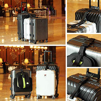 Vigorport Luggage Connector, Straps for Suitcase, Add A Bag Adjustable Attachment Accessories 1.25" Endless for Connect Your 3 Luggage Together-2 Pack - size: 1.25''W Large
