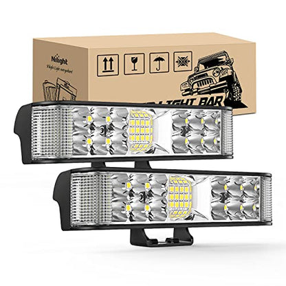Nilight Side Shooter LED Light Bar / Pods 2PCS 6.5 Inch 60W Flood Spot Beam Combo Fog / Driving Light Work Light for Truck ATV UTV Boat, 2 Years Warranty - color: 2Pcs Side Shooter Lights