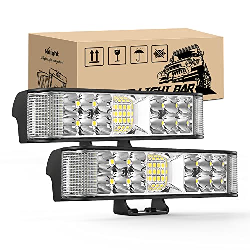 Nilight Side Shooter LED Light Bar / Pods 2PCS 6.5 Inch 60W Flood Spot Beam Combo Fog / Driving Light Work Light for Truck ATV UTV Boat, 2 Years Warranty - color: 2Pcs Side Shooter Lights