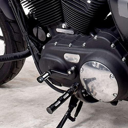 Goldfire 1 Pair Motorcycle Foot Pegs CNC Cut Male Front & Rear Foot Pegs Foot Rests Motorcycle Passenger Pedals Compatible with Harley Sportster, Dyna, Road King (Black) - color: Black