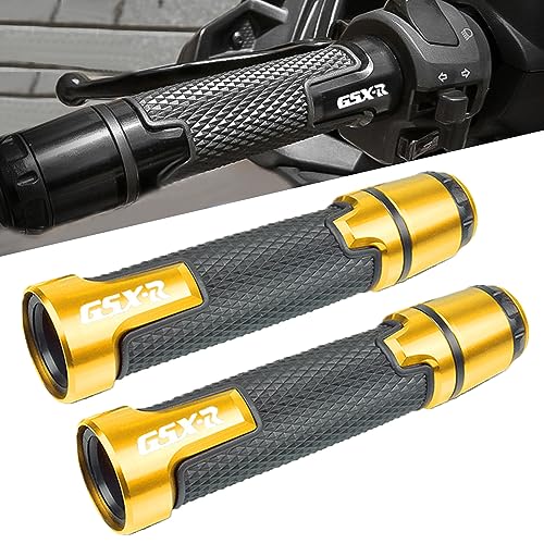 2pcs 22mm Motocycle Handlebar Grip Ends Set for S.uzuki GSXR GSX-R GSXS 600 750 1000 (22mm 7/8" - Gold) - color: Handlebar - Gold