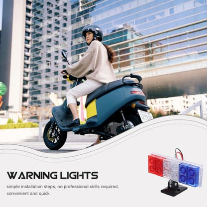 Luxshiny Motorcycle Tail Light Led Strobe Emergency Warning Light for Vehicles High Brightness Flashing Rear Lamp for Cars Bikes Electric Bikes