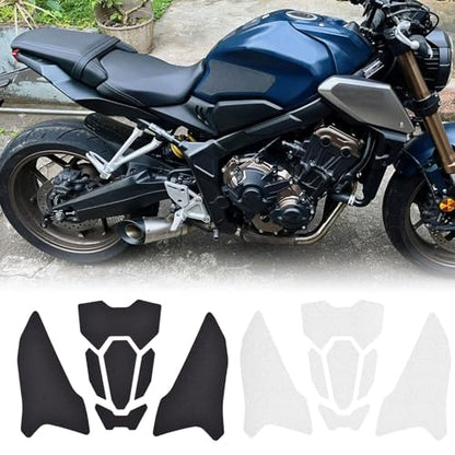 Motorcycle Side Fuel Tank Pads Protector Stickers Decal Gas Knee Grip Traction Pad Compatible for HO&N&DA CB650R/CBR650R Accessories 2019-2024 (Black)