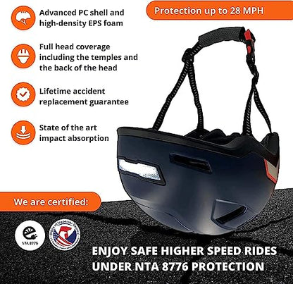 XNITO Bike Helmet with LED Lights - Urban Bicycle Helmet for Adults, Men & Women - CPSC & NTA-8776 Dual Certified - Class 3 E-Bikes, Scooters, Onewheel, Commuter, Mountain - color: Logan, size: Large