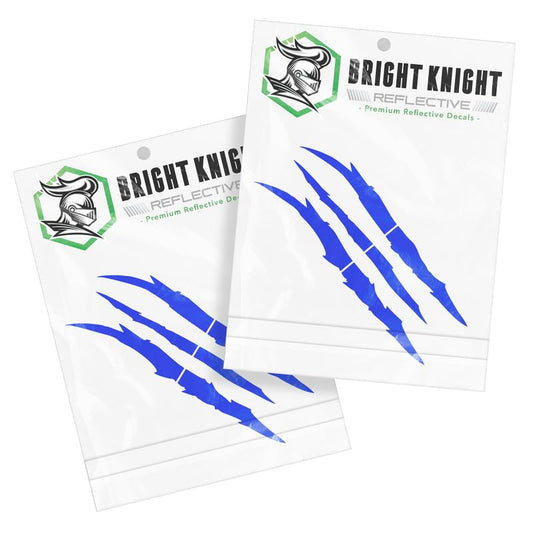 Bright Knight Decals Reflective Claw Mark Car Decals for Men - Blue 6 Pcs 3M Vinyl Car Stickers and Headlight Decal for Vehicles - Scratch Cover for Night Visibility, Made in USA, Pack of 2 - color: Blue, size: 2 pk