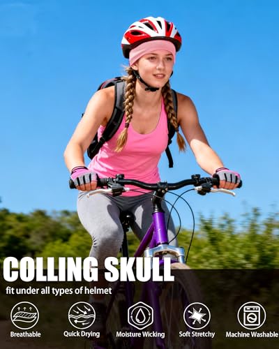 Cooling Skull Cap Helmet Liner-Lightweigh Mesh Sweat Wicking Beanie Caps for Hard Hat,Motorcycle,Cycling,Running - color: 1-pink