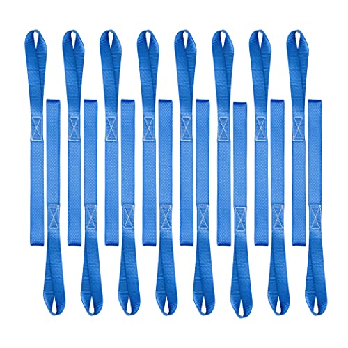 Cartman 16 Pack 1"x18" Soft Loop Motorcycle Tie Down Straps 3600lbs Load Capacity Tie-Down Loops for Secure Trailering of Bikes, ATV, Lawn Equipment, Blue - size: 16pk Blue 3600lbs