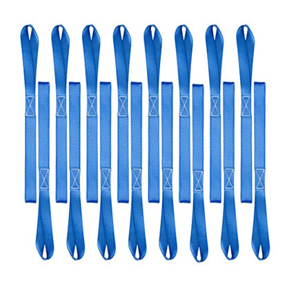 Cartman 16 Pack 1"x18" Soft Loop Motorcycle Tie Down Straps 3600lbs Load Capacity Tie-Down Loops for Secure Trailering of Bikes, ATV, Lawn Equipment, Blue - size: 16pk Blue 3600lbs