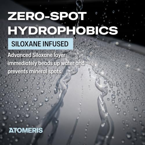 Atomeris™ SC-1 Waterless Car Wash Spray - Ceramic Detail Spray - 16.9 Fl Oz - High Gloss Car Wax and Ceramic Coating, Hydrophobic SiO2 Infused Paint Protection & Motorcycle Cleaner