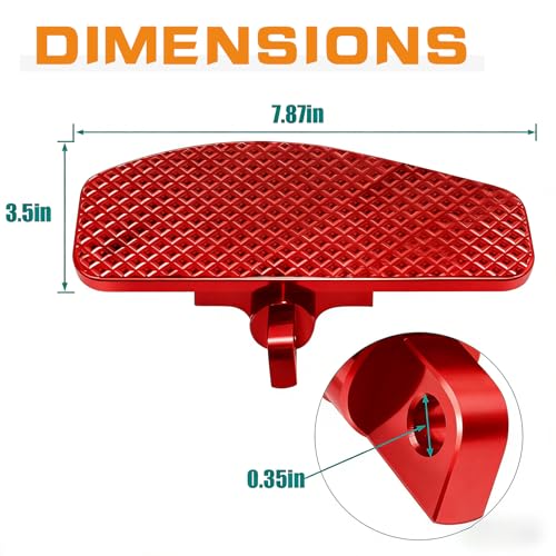 Red Rear Diamond Passenger Foot Pegs Mini Foorests for Harley Touring Road Glide Road King Electra Glide Street Glide Softail Slims, Fat Boy, Street Bob, Low Rider ST, Breakout & Dyna - color: Passenger Floor Board-Red
