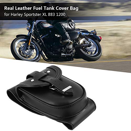 Motorcycle Fuel Tank Bag, Real Leather Waterproof Fuel Tank Chap Cover Panel Bag for Motorcycle XL 883 1200