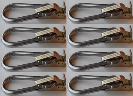 CONDOR One Set of 8 Motorcycle E-Track Clip with Spring for Trailer Stand/Wheel Chock