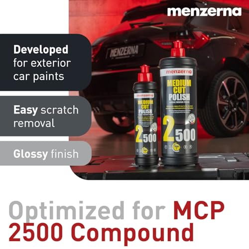 menzerna 3.5 Inch 2X Premium Polishing Pads Medium Cut for Medium Fine Polishing I Body Repair & Detailing Pads with Safety Edge & Velcro Attachment I Washable & Long Lasting - style: Medium Cut Pad