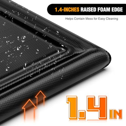 Nilight Garage Containment Mat 8'6" x 20' PVC Garage Floor Mat with 1.4" Raised Foam Edge Waterproof Heavy Duty Garage Parking Mat for SUVs Pickup Trucks Vans - size: 8'6" x 20'