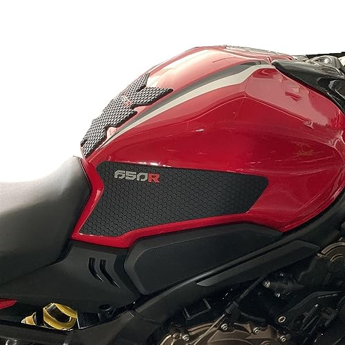 ONE.K.S Motorcycle Tank Grip Stickers Traction Rubber Side Pad Gas Fuel Knee Grip Decal Protector Sticker Anti Slip Real Carbon Look Fit for CBR650R CB650R 2019-2023