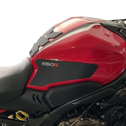 ONE.K.S Motorcycle Tank Grip Stickers Traction Rubber Side Pad Gas Fuel Knee Grip Decal Protector Sticker Anti Slip Real Carbon Look Fit for CBR650R CB650R 2019-2023
