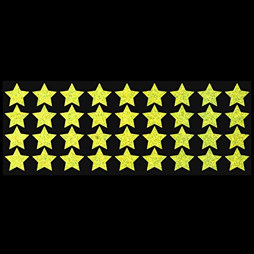 LiteMark Reflective Lemon Yellow 1 Inch Stars Sticker Decals for Helmets, Bicycles, Strollers, Wheelchairs and More - Pack of 36 - color: Lemon Yellow