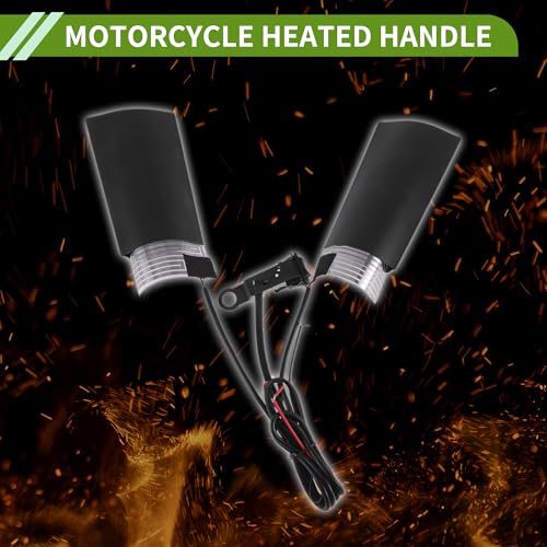 Heated Motorcycle Hand Grips Cover 12V Handlebar Cover 3 Gear Adjustable Temperature Metal Heating Film 1 Set 1 Inch