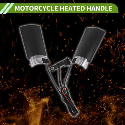 Heated Motorcycle Hand Grips Cover 12V Handlebar Cover 3 Gear Adjustable Temperature Metal Heating Film 1 Set 1 Inch